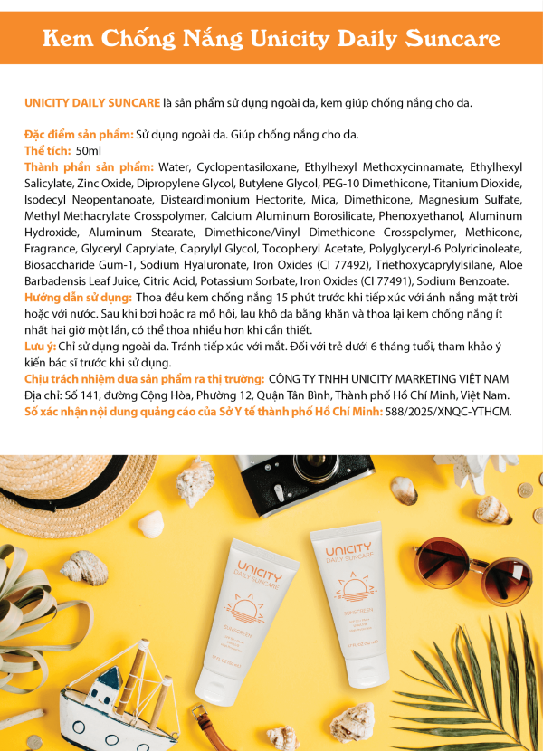 Thông tin chi tiết về Unicity Daily Suncare
